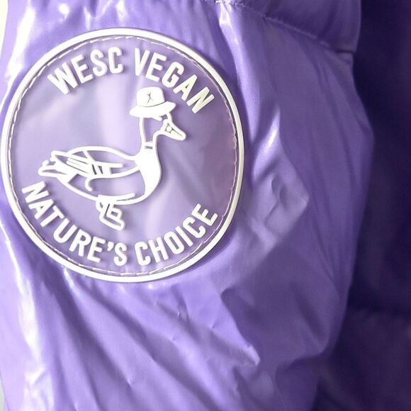 NWT WESC Vegan Purple Puffer Jacket. Size M - Picture 12 of 16